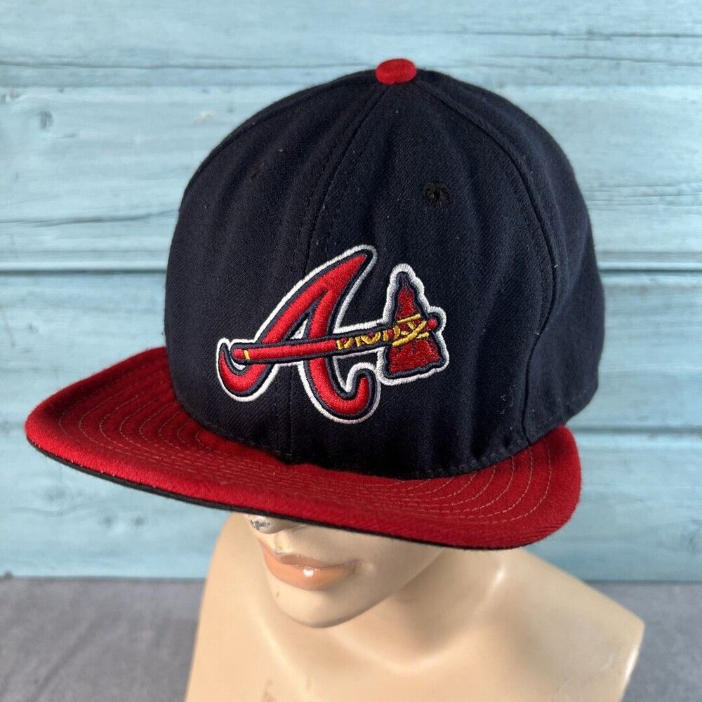 Vtg Atlanta Braves New Era Fitted Hat Cap 7 5/8 (60.6 Cm) Made In USA - 1346-2S